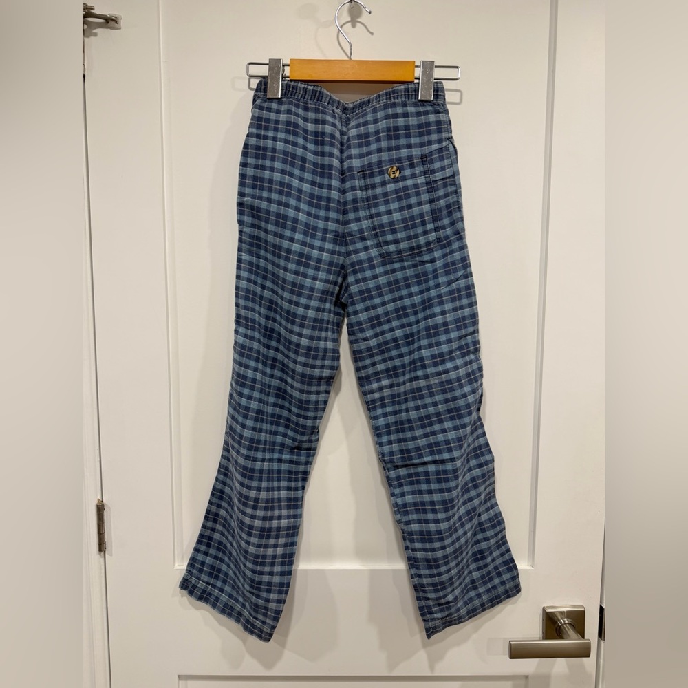 Kids Checkered Pajama Bottoms - Dark Blue and Sky Blue - Picture 7 of 13